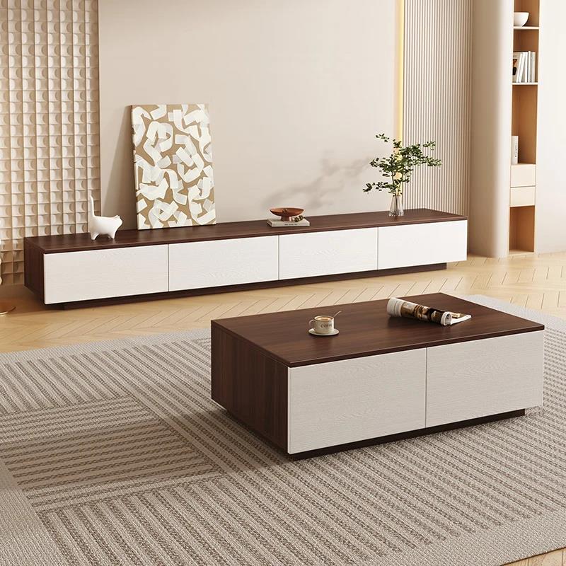 實木電視柜簡約現代茶幾組合小戶型客廳家用簡易地柜輕奢電視機柜 h7222