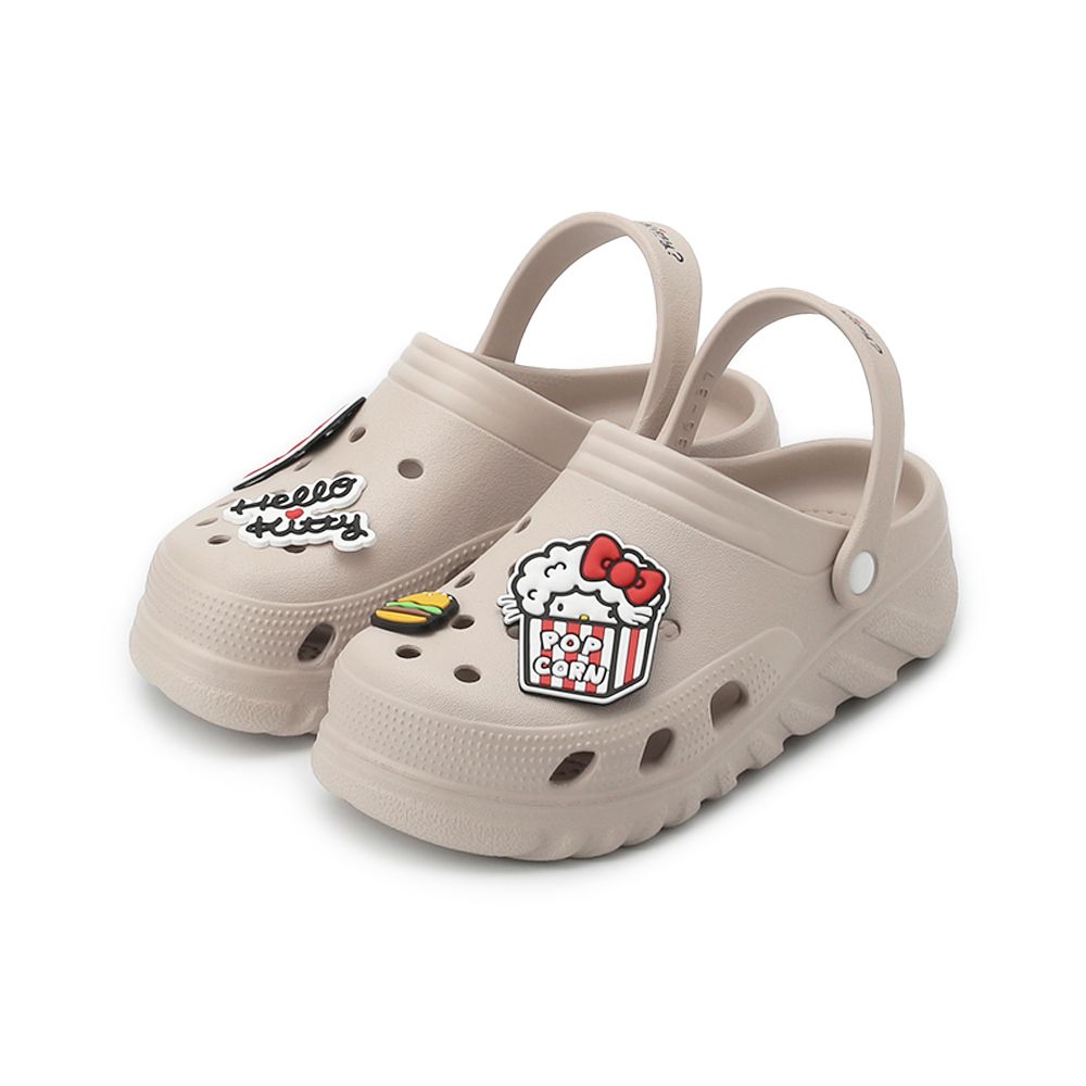 HELLO KITTY 鞋釦厚底洞洞鞋 棕粉 女鞋