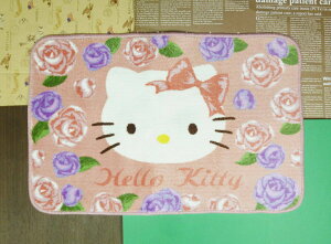 【震撼精品百貨】Hello Kitty 凱蒂貓 地墊 粉玫瑰圖案 震撼日式精品百貨