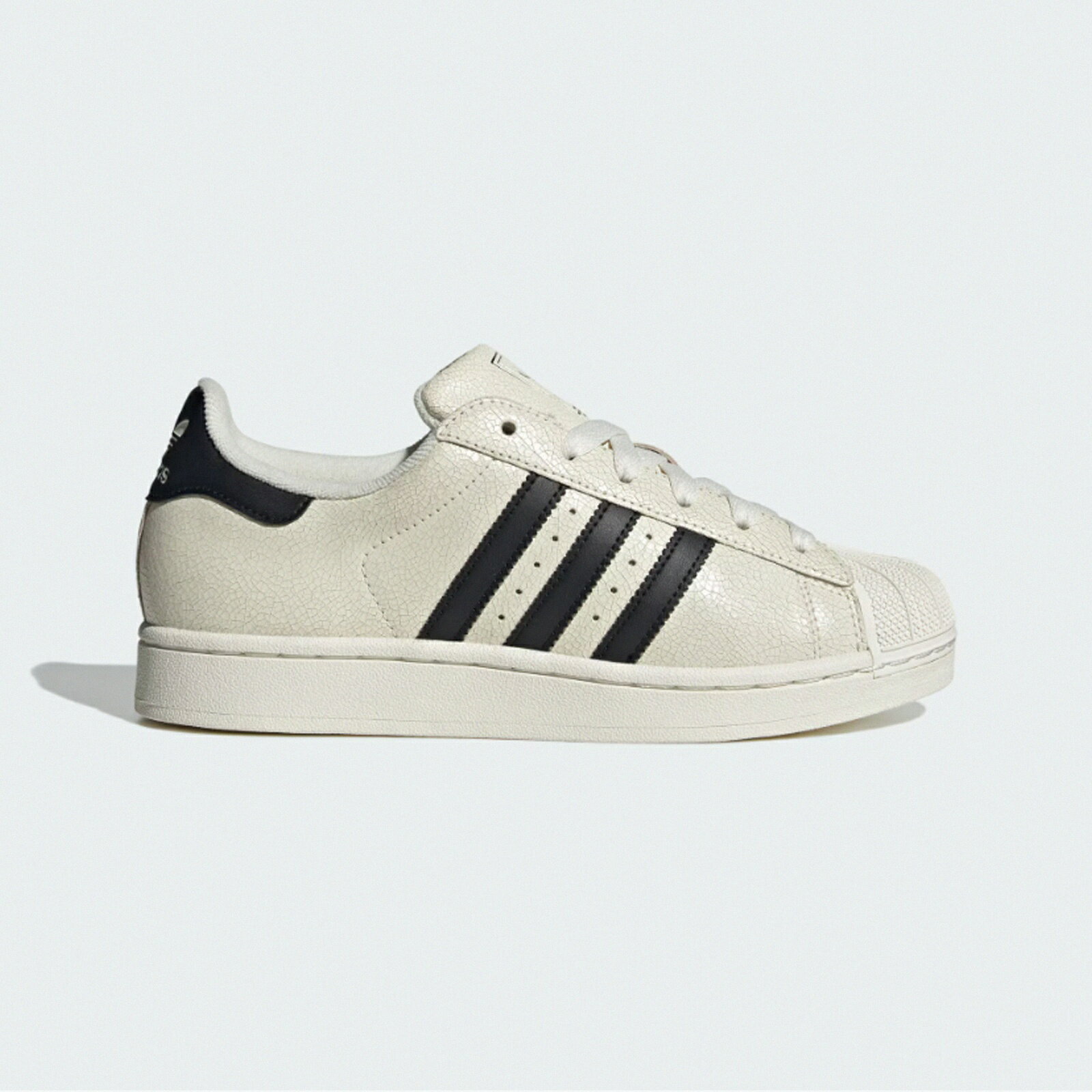 adidas 愛迪達 休閒鞋 Superstar II W 女鞋 米白 黑 裂紋 亮皮 復古 愛迪達