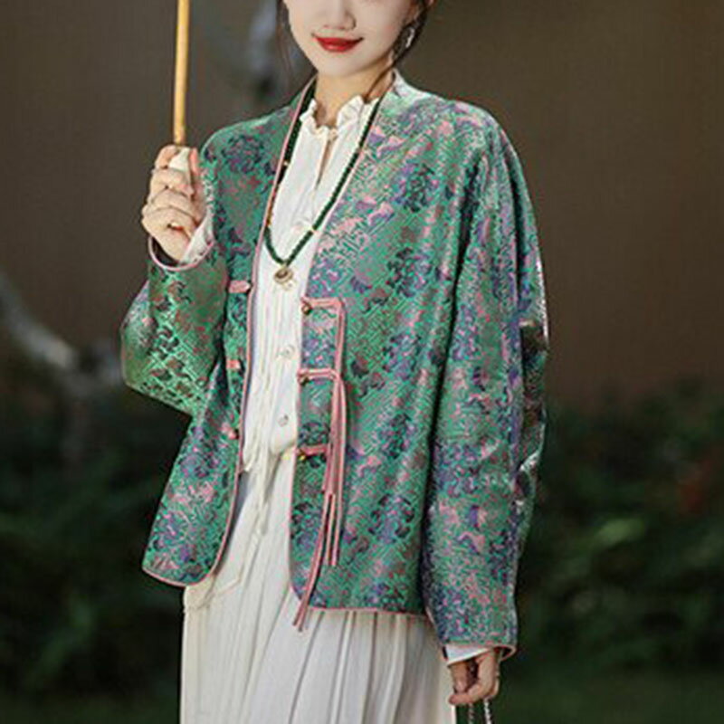 【巴黎精品】現貨+預購 罩衫防曬外套-新中式提花寬鬆開襟女外套a1gq73