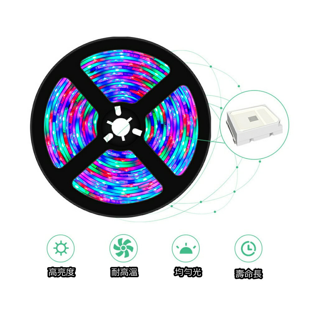 美麗大街 【112121522】露營戶外USB燈帶 TV電視背景燈 USB燈條 跑馬燈條(3鍵迷你控制) 6