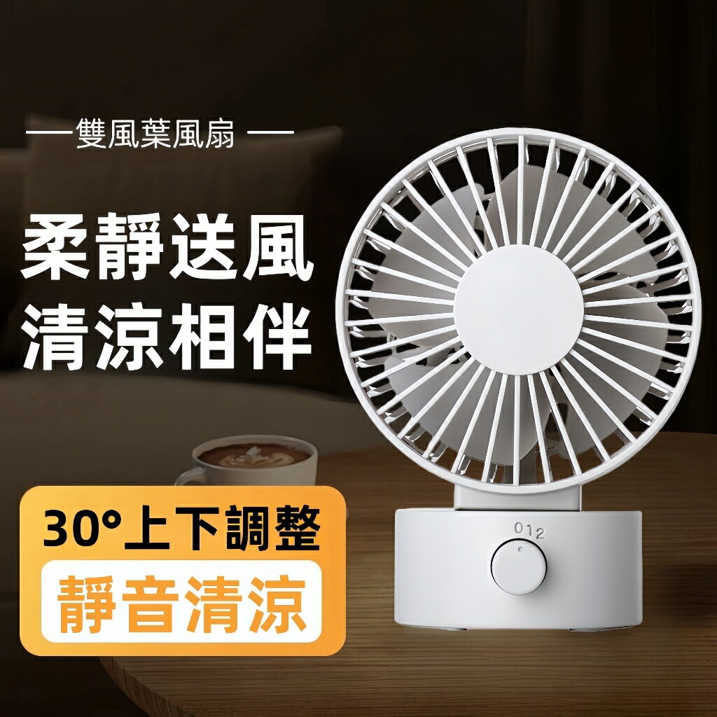 無印風扇 雙扇葉桌上式 USB小風扇 靜音送風 USB風扇 上下仰角可調低噪 馬卡龍風扇 桌上型 雙扇靜音風扇