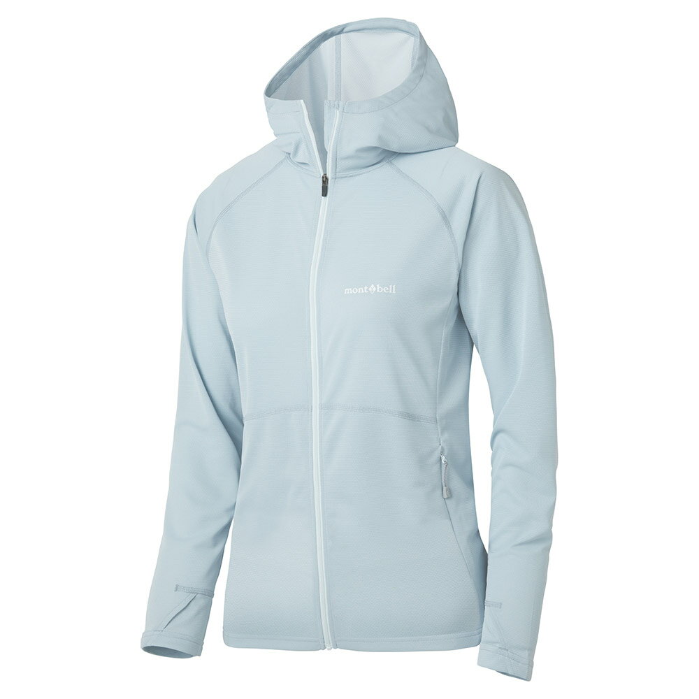【【蘋果戶外】】mont-bell 1114637 LBL 淺藍【女款】Cool F-Z Hoodie 抗UV 連帽外套 防曬外套 吸濕排汗