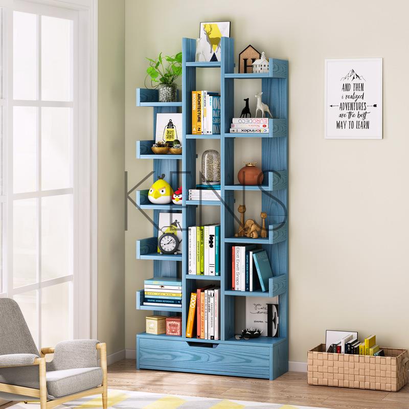收納架 收納櫃 簡易書架靠墻落地小型臥室子網紅家用書客廳置物架多層
