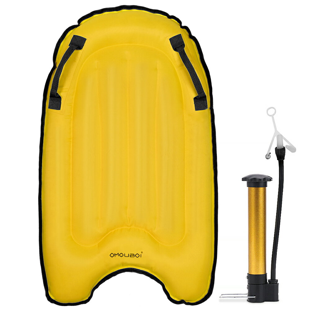 Surfing Body Board with Portable Pump Inflatable Pool Float