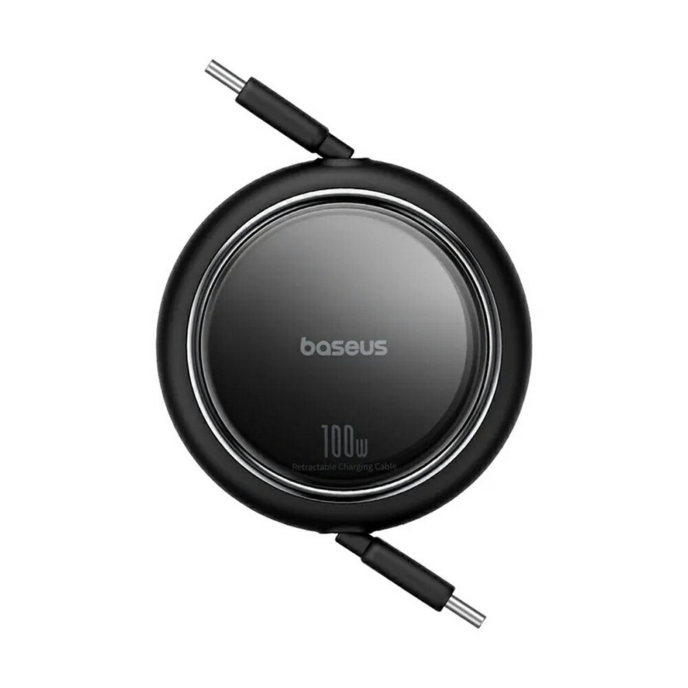 【Baseus 倍思】明鏡 Mini 系列 C to C 100W 伸縮充電傳輸線 1M 星耀黑【三井3C】