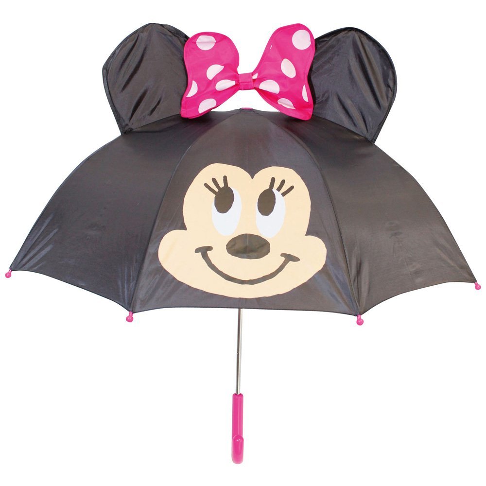 米妮Minnie 造型兒童直傘47cm，雨傘/雨具/晴雨兩用/自動收納傘/自動開合傘/高防曬UV傘，X射線【C043844】