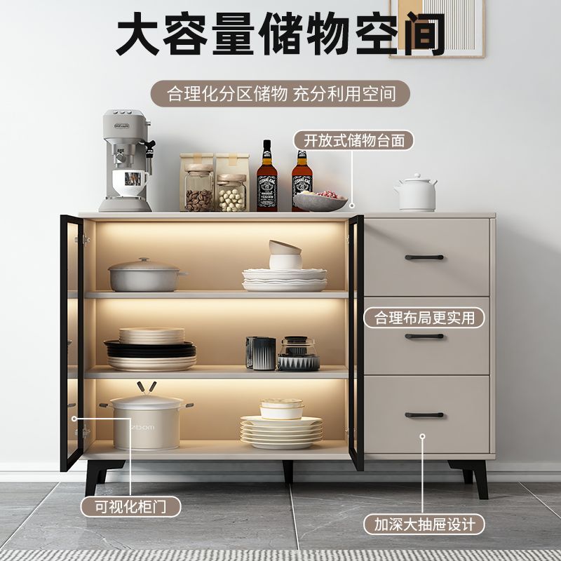 免運 最低價 可開發票 實木餐邊櫃廚房多層儲物櫃餐具櫃組合櫃子客廳收納櫃靠墻儲物櫃 八折下殺 公司貨速發