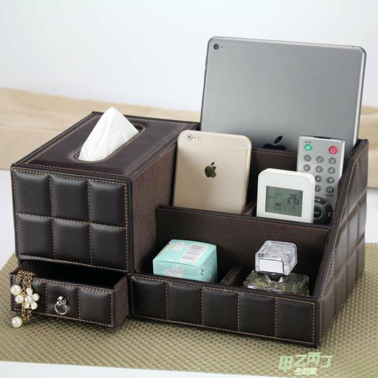面紙盒 皮革餐巾抽紙盒多功能紙巾盒木質桌面遙控器收納盒歐式創意