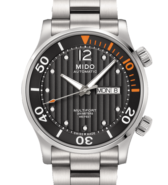 MIDO 美度 M0059301106080 Multifort 先鋒雙冠潛水機械錶 黑 銀 42mm