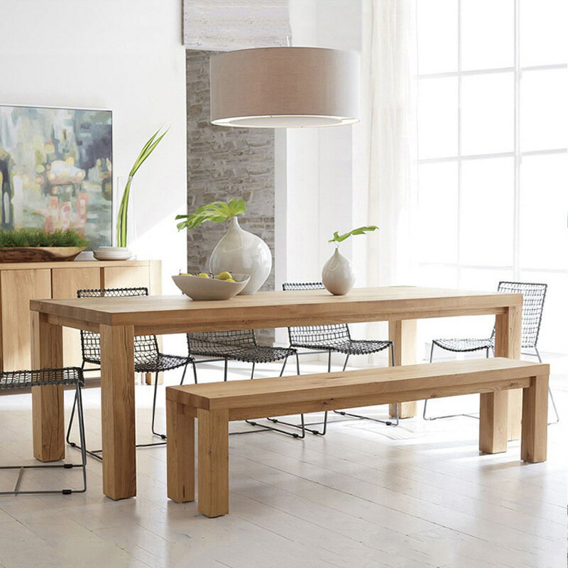 餐桌 辦公桌 現代簡約實木餐桌椅組合 家用小戶型長方形吃飯桌椅北歐餐廳飯桌