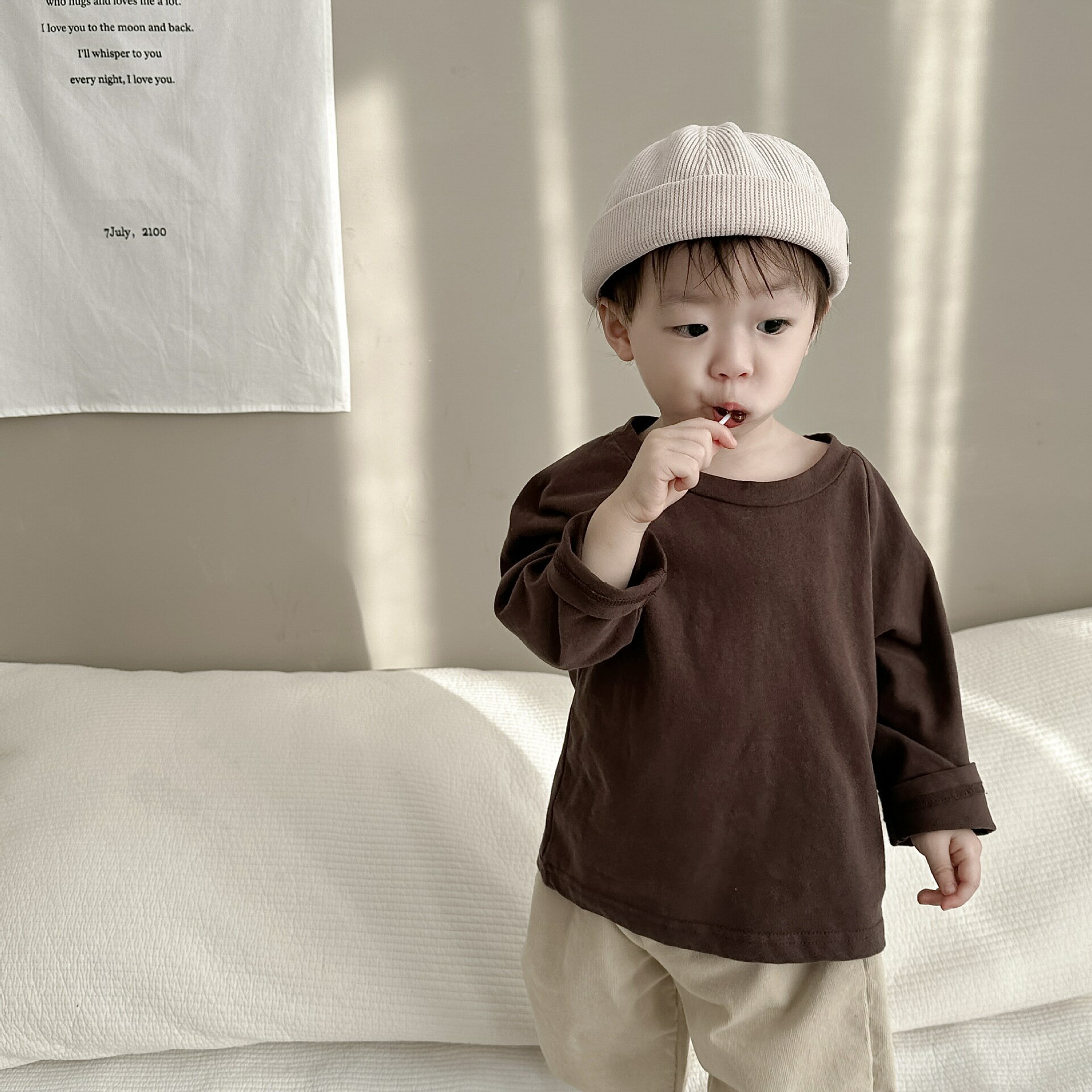 兒童外出衣服春款韓版童裝兒童春裝嬰兒春季套裝寶寶后背貼布T恤