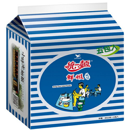 統一麵 鮮蝦風味 83g (5入)/袋【康鄰超市】