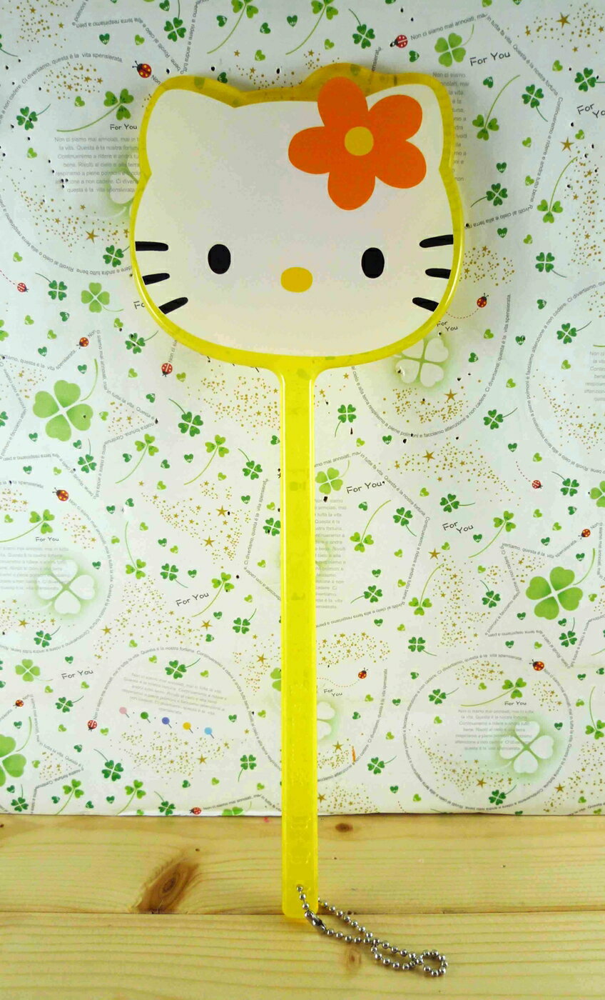 【震撼精品百貨】Hello Kitty 凱蒂貓-手拿鏡-黃小花(L) 震撼日式精品百貨
