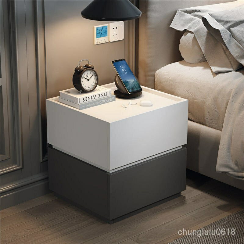 【熱賣】免安裝2023新款臥室創意組閤收納儲物櫃 現代簡約床頭櫃輕奢ins風