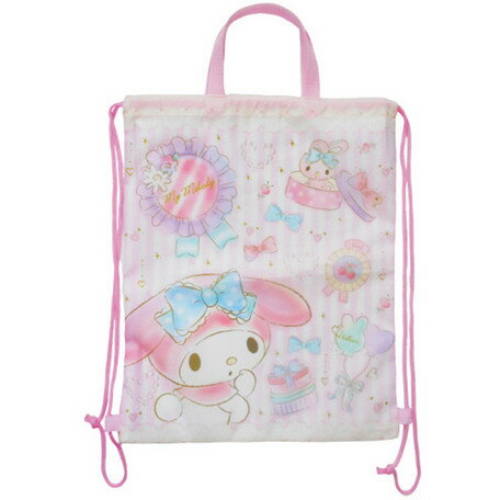 大賀屋 美樂蒂 手提 束口袋 揹包 收納包 MM my melody 三麗鷗 正版 授權 日貨 J00014133