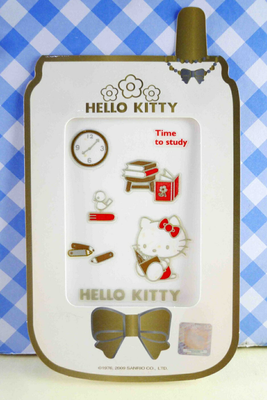 【震撼精品百貨】Hello Kitty 凱蒂貓 KITTY立體鋁鑽貼紙-看書 震撼日式精品百貨