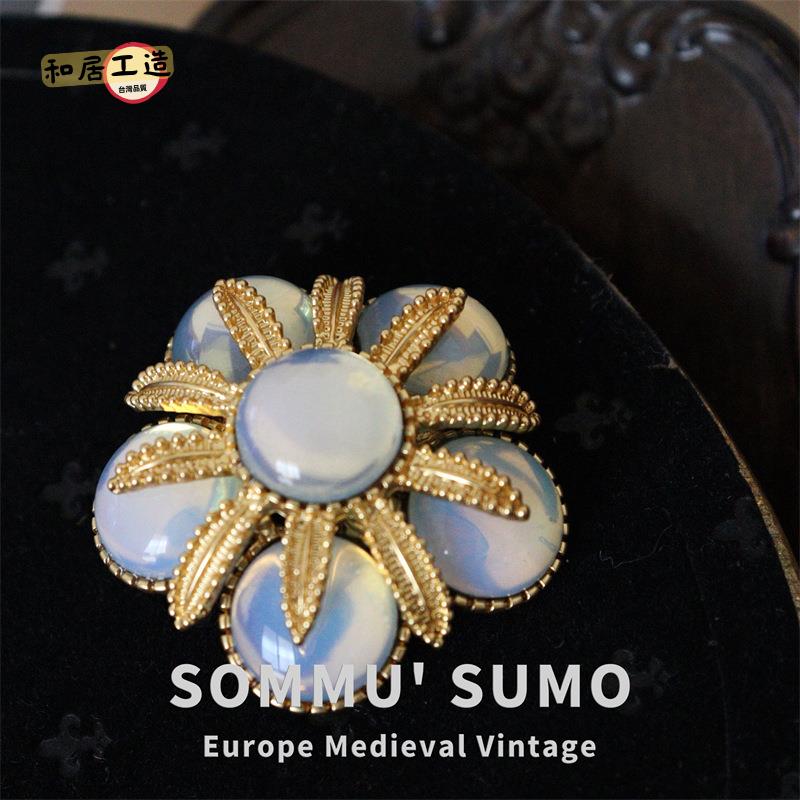 英國SPHINX果凍肚皮花朵胸針 復古宮廷中古西洋vintage復刻[DD0508003]