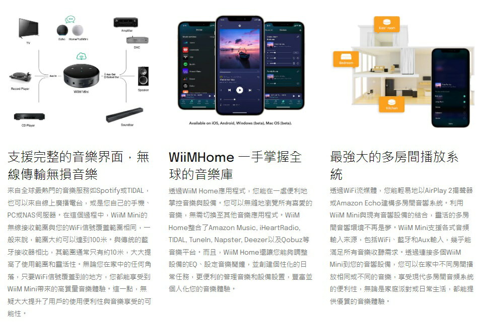 {fi WiiM Mini y Air Play ѪR Ť Wi-Fi  3.5mm qf 8