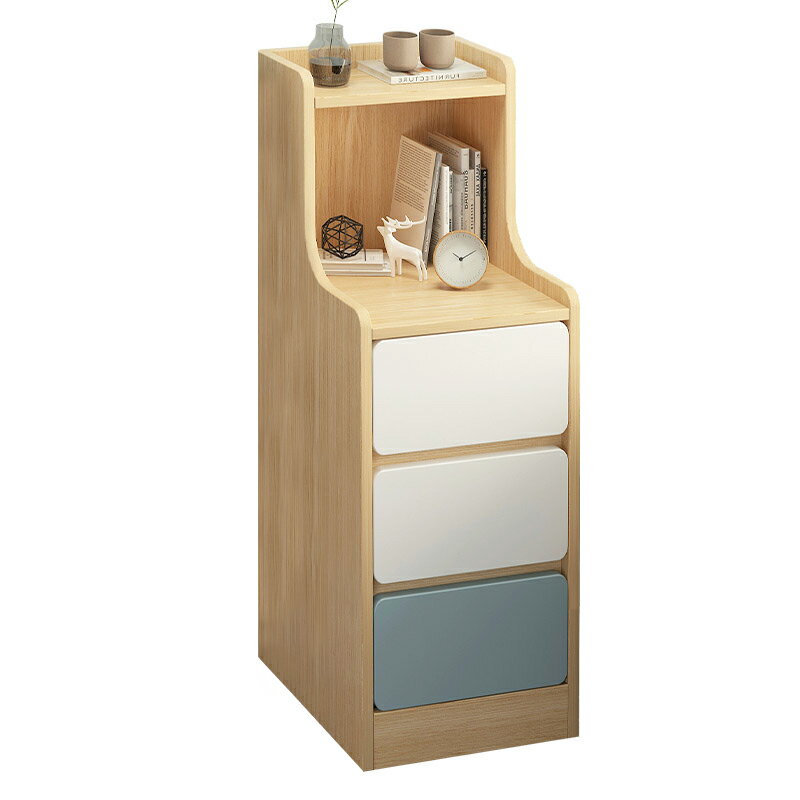 床頭櫃 床邊儲物櫃 櫃子 床頭櫃超窄小型臥室現代簡約床邊櫃實木色簡易迷你儲物收納小櫃子【MJ20685】