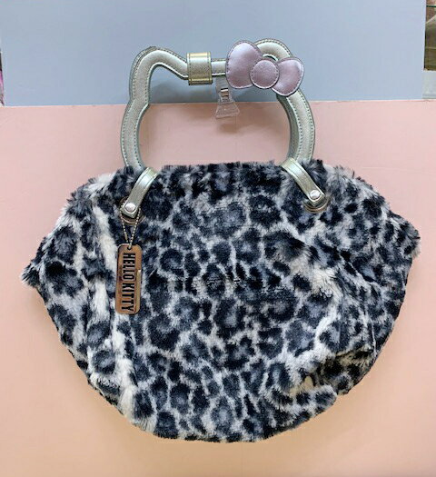 【震撼精品百貨】Hello Kitty 凱蒂貓 Sanrio HELLO KITTY手提袋/收納袋-豹紋黑#89774 震撼日式精品百貨