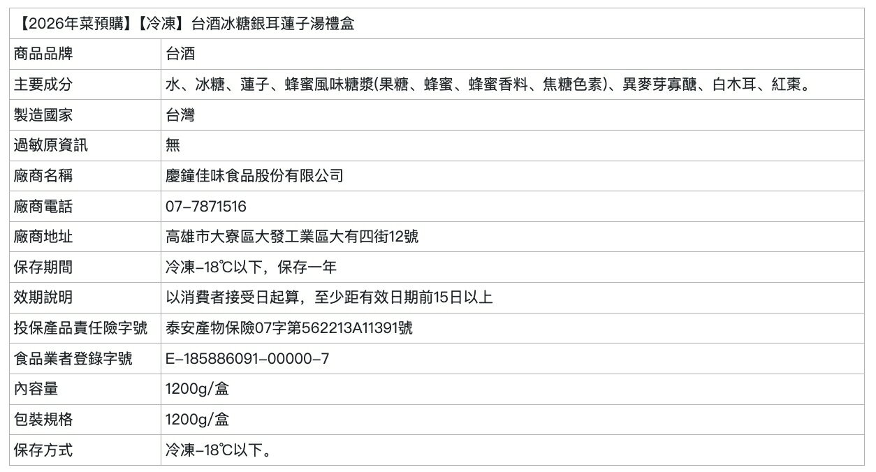 【台酒旗艦店】台酒迎春團圓組(適合3~4人)(6道) 2026台酒年菜預購 到貨區間:1/26-1/30 【冷凍】 5
