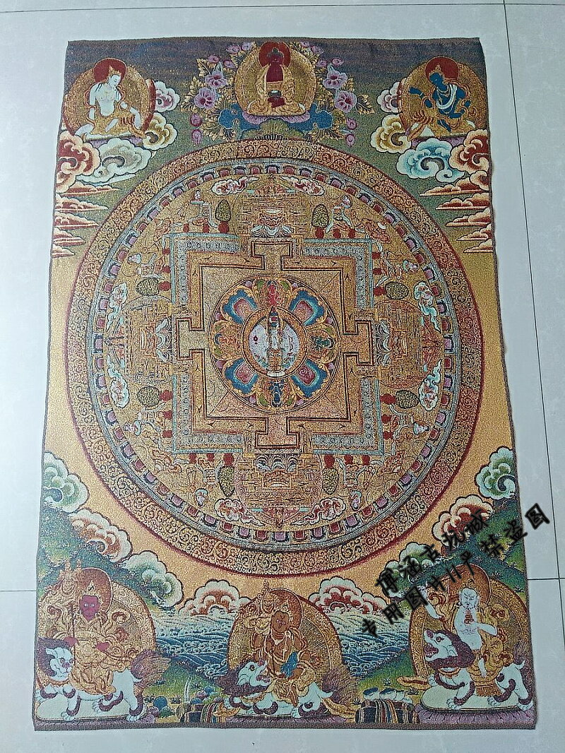 西藏像 唐卡刺繡 絲綢繡 佛堂客廳裝飾畫 尼泊爾 唐卡掛畫 壇城