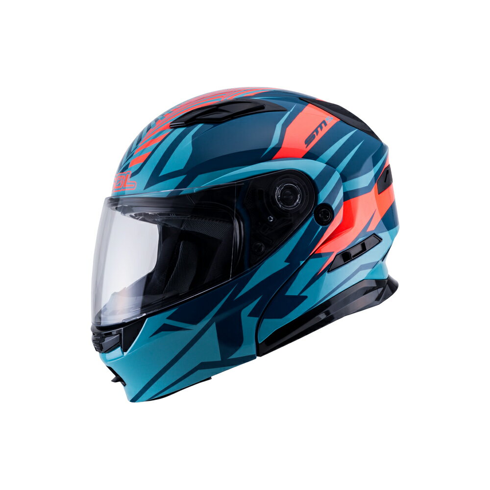 【SOL Helmets】SM-5可掀式安全帽 (迷幻_藍/紅) ｜ SOL安全帽官方商城