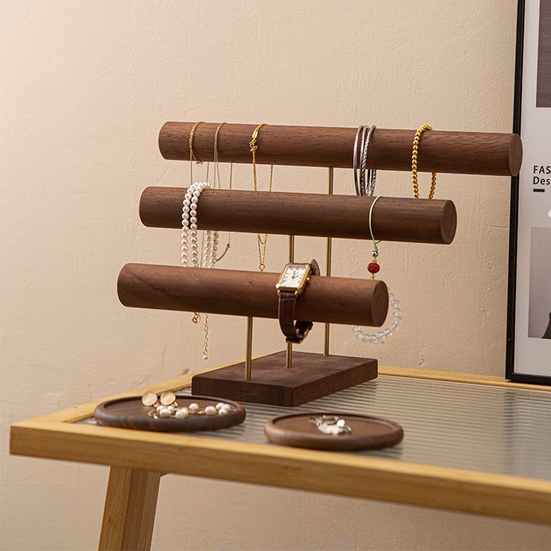 【免運/可開票】首飾展示架胡桃木復古雙層手鐲架櫃臺項鏈手串陳列收納架道具擺件