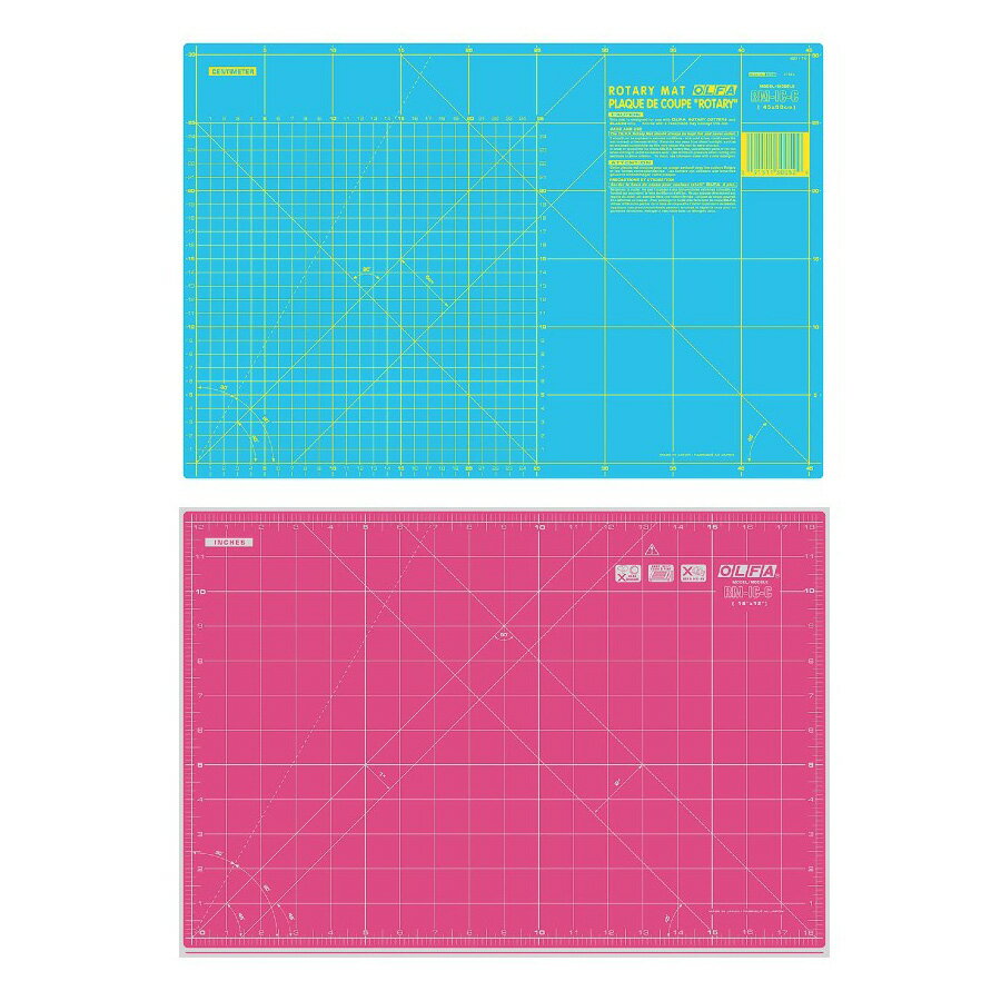 日本 OLFA 裁布墊 450x300x1.5mm /片 水藍（RM-IC-C/AQA）／粉紅（RM-IC-C/PIK）