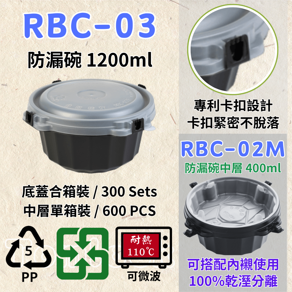 RELOCKS RBC-03 防漏碗 扣式餐盒 微波餐盒 黑色餐盒 自扣盒 外帶餐盒 便當盒 自扣 免洗碗 外帶碗 湯碗 麵碗 餐碗 碗盤 一次性餐盒 環保餐盒 RBC 03