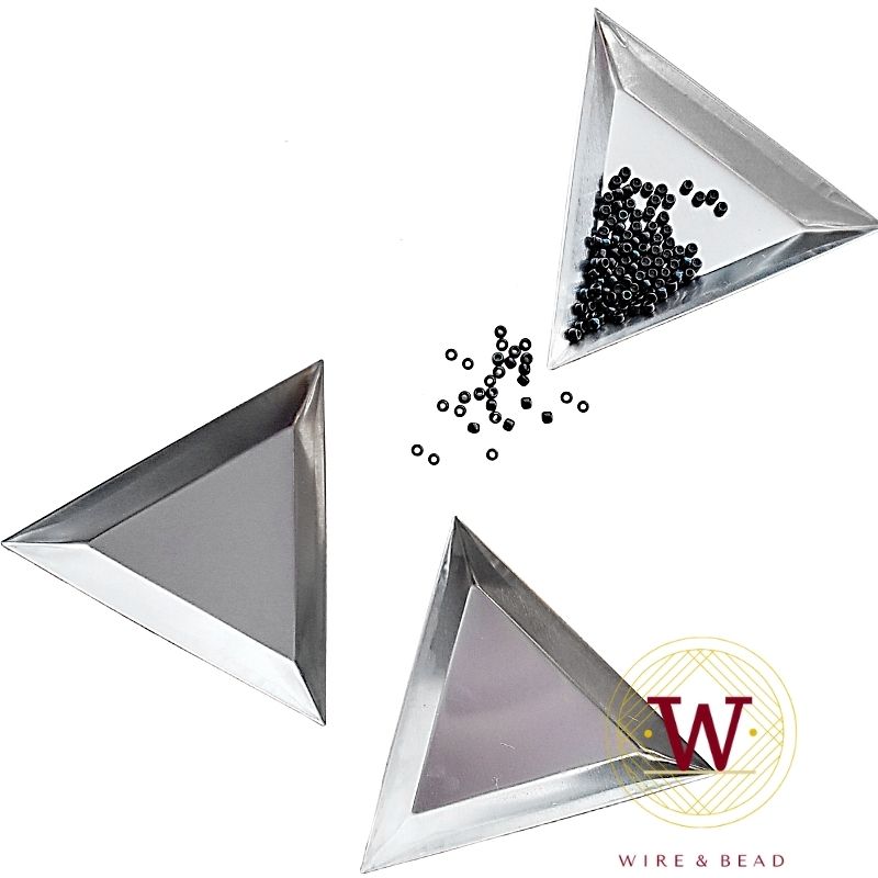 串珠三角盤子 米珠珍珠瑪瑙玉石隔珠亮片飾品繞線配件收歸納工具