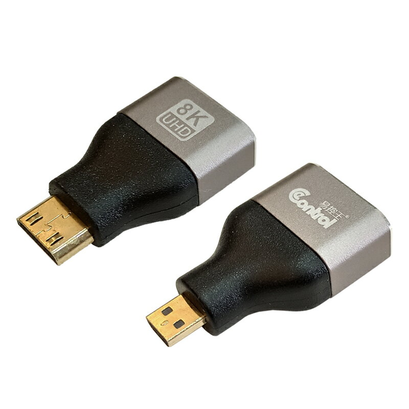【易控王】Micro HDMI/ Mini HDMI公轉HDMI母轉接頭 8K高畫質 鋁合金外殼(40-710)