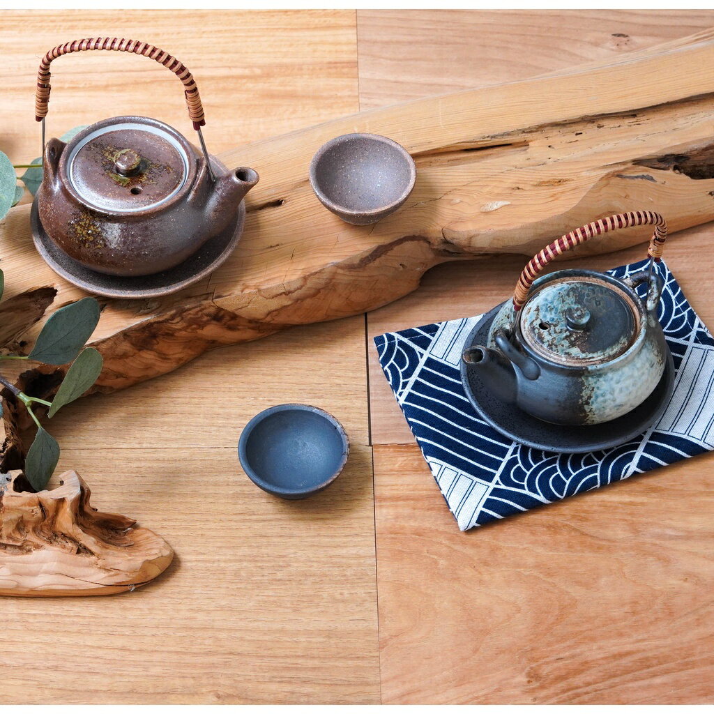 🔥現貨🔥日本製美濃燒陶器仿銹土瓶蒸/仿鏽茶壺兩用(咖啡/藍色兩款可選) 日本料理 土瓶蒸 湯品 廚房廚具-富士通販