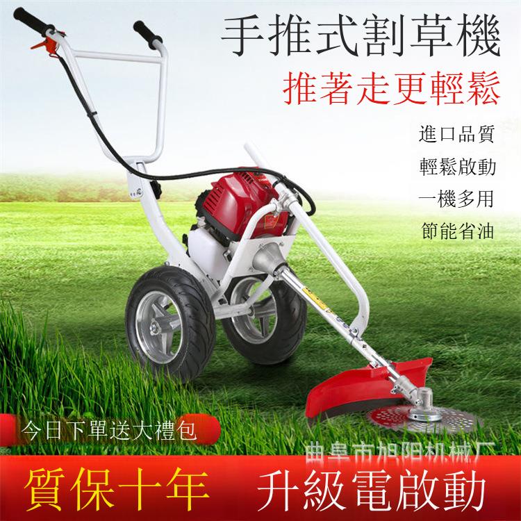 二沖程汽油手推打草機庭院推車式割草機草坪修剪機家用電動剪草機[DD1209001]