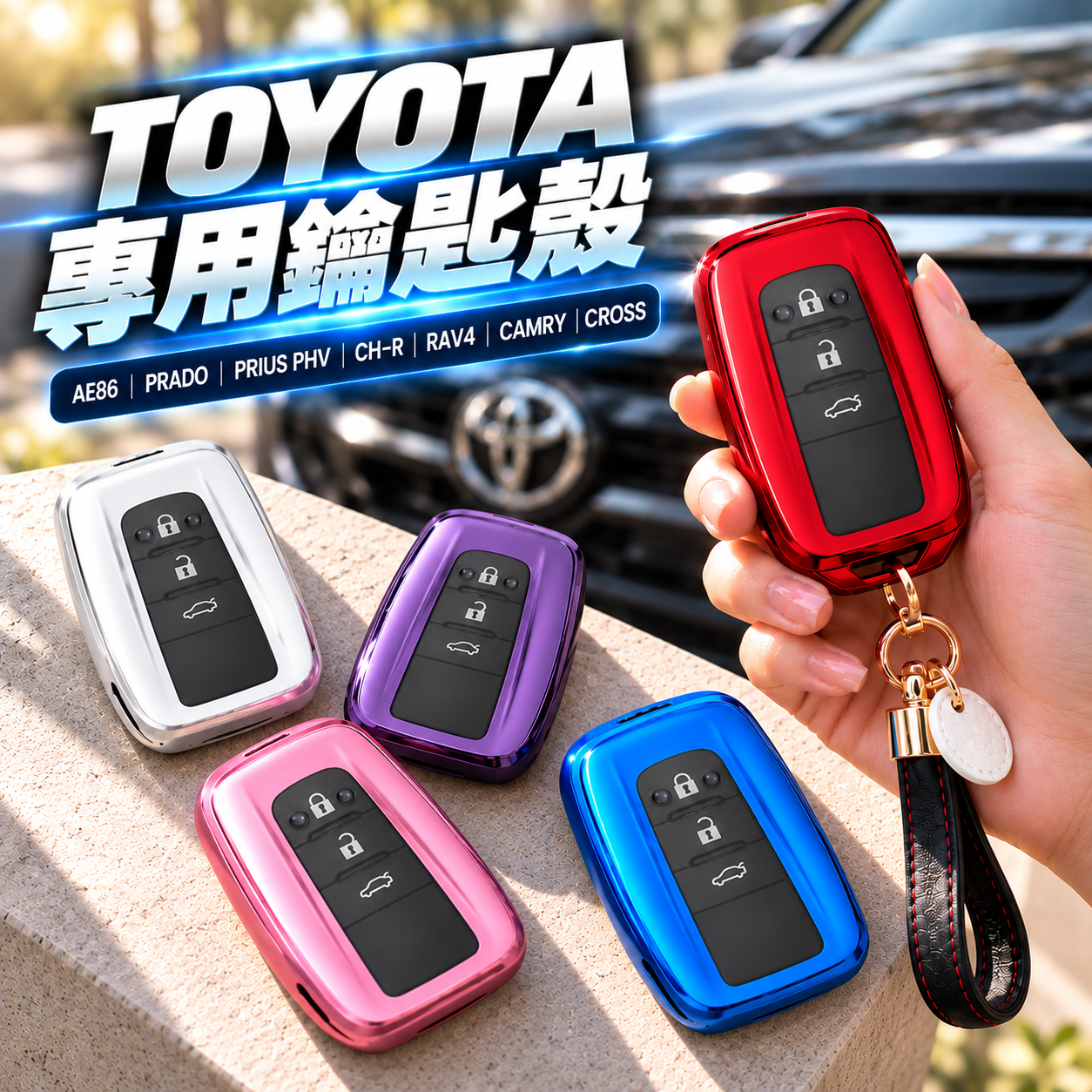 Toyota TPU鑰匙套｜AE86 PRADO PRIUS PHV CH-R RAV4 CAMRY CROSS｜全包覆汽車鑰匙殼｜C
