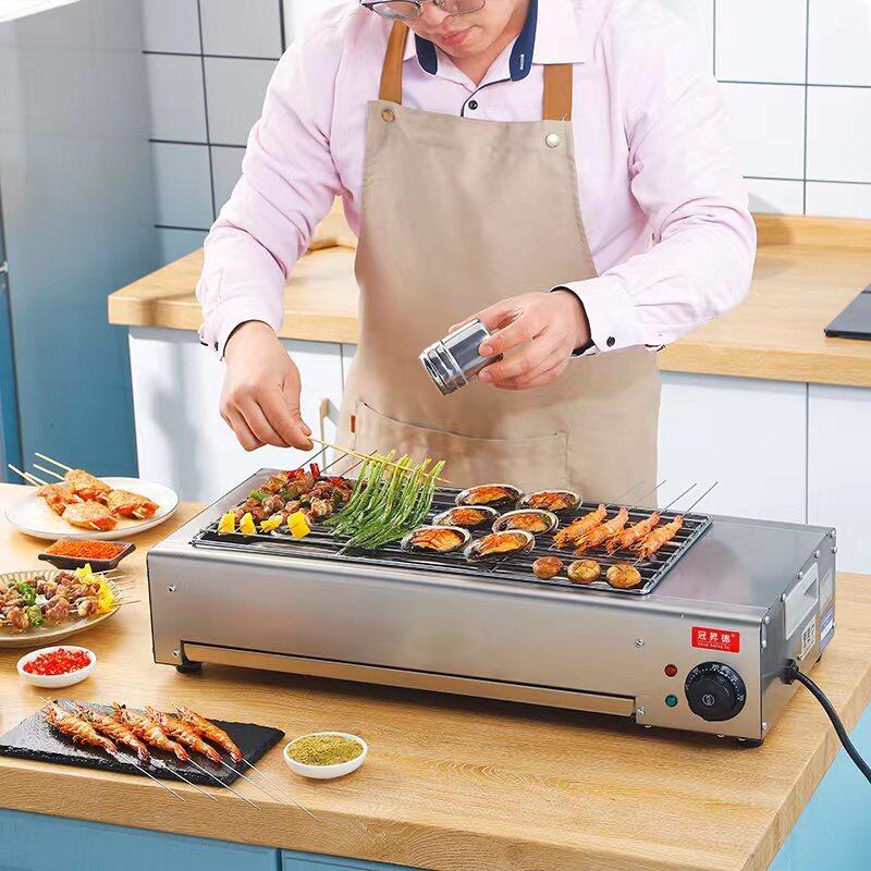 燒烤架 大功率電烤爐燒烤爐 商用室內無煙不銹鋼烤串機 烤魚烤肉爐烤箱電烤