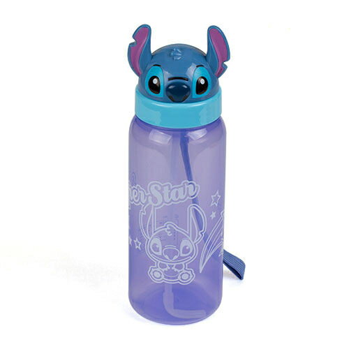 【震撼精品百貨】Stitch 星際寶貝史迪奇 DISNEY迪士尼史迪奇造型頭掀蓋吸管水壺 震撼日式精品百貨