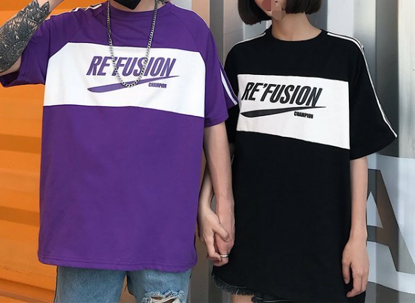 FINDSENSE H1 2018 夏季韓國 原宿 紫色 短袖 情侶 寬鬆 半袖T恤 上衣 男百搭 潮