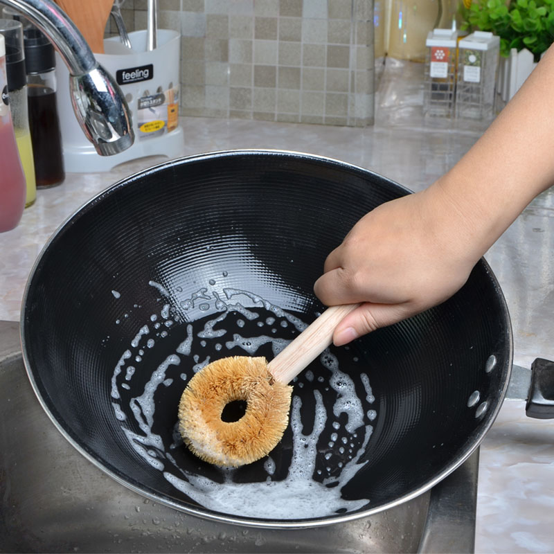 廚房洗鍋刷鍋神器 天然椰棕鍋刷不沾油 洗碗刷清潔刷除油刷子