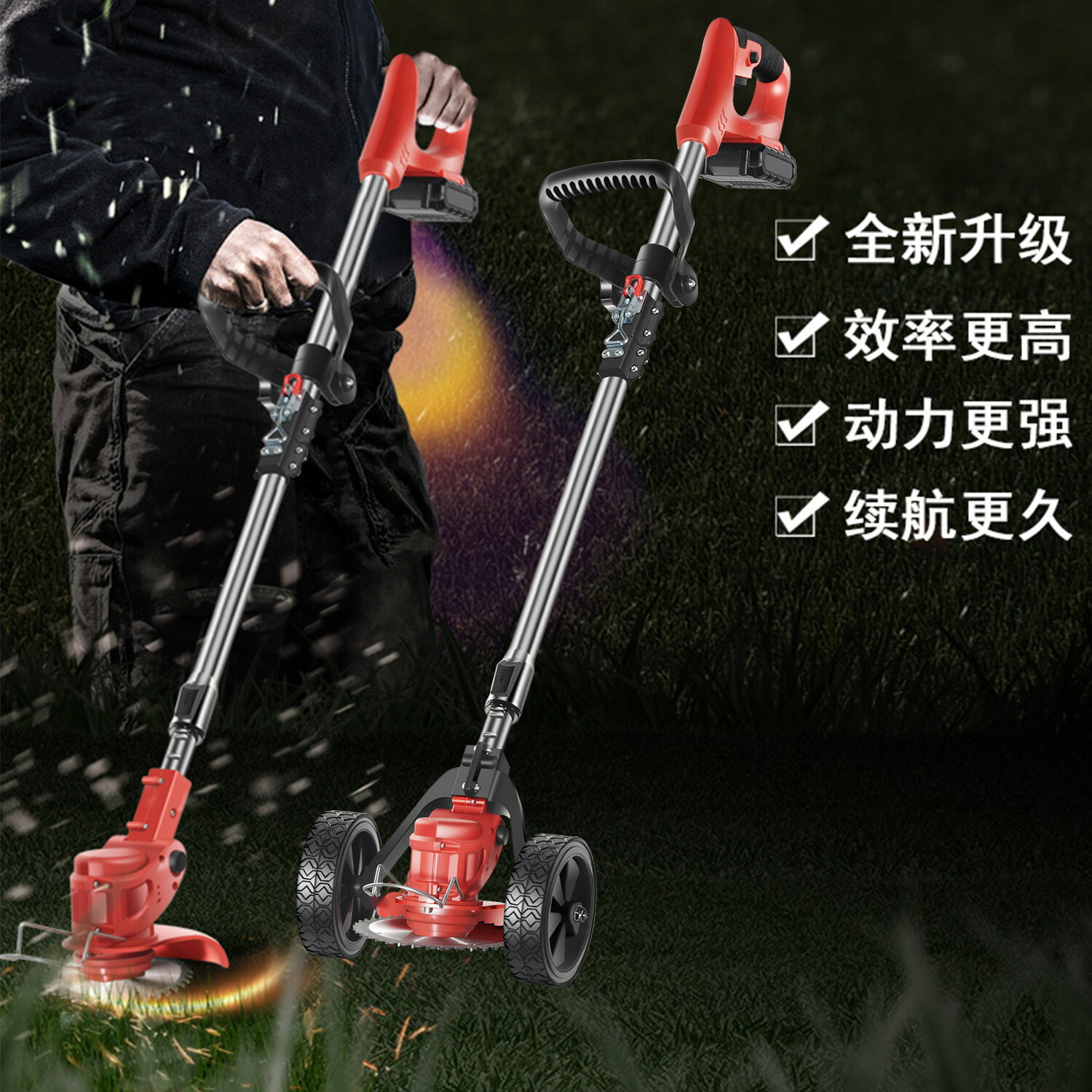 【免運/可開票】割草機 除草器 打草機 綠籬機 充電無刷割草機家用除草機可折疊鋰電便攜園林修剪工具無線打草機