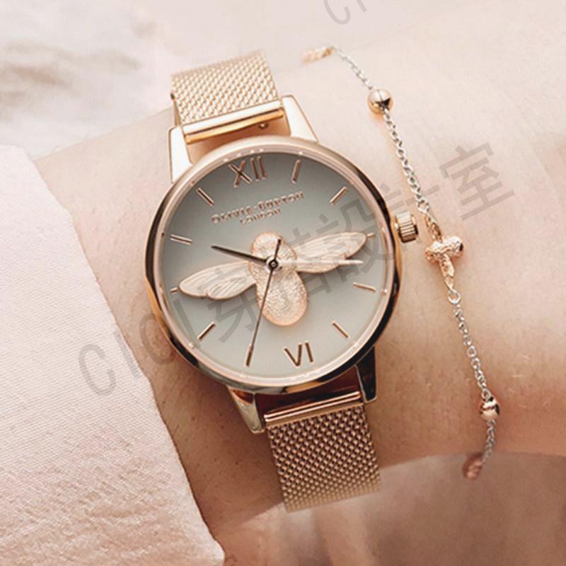 OliviaBurton手錶女防水3D小蜜蜂英國小眾學生時尚禮物女士手錶【亞德機械五金家居】 2