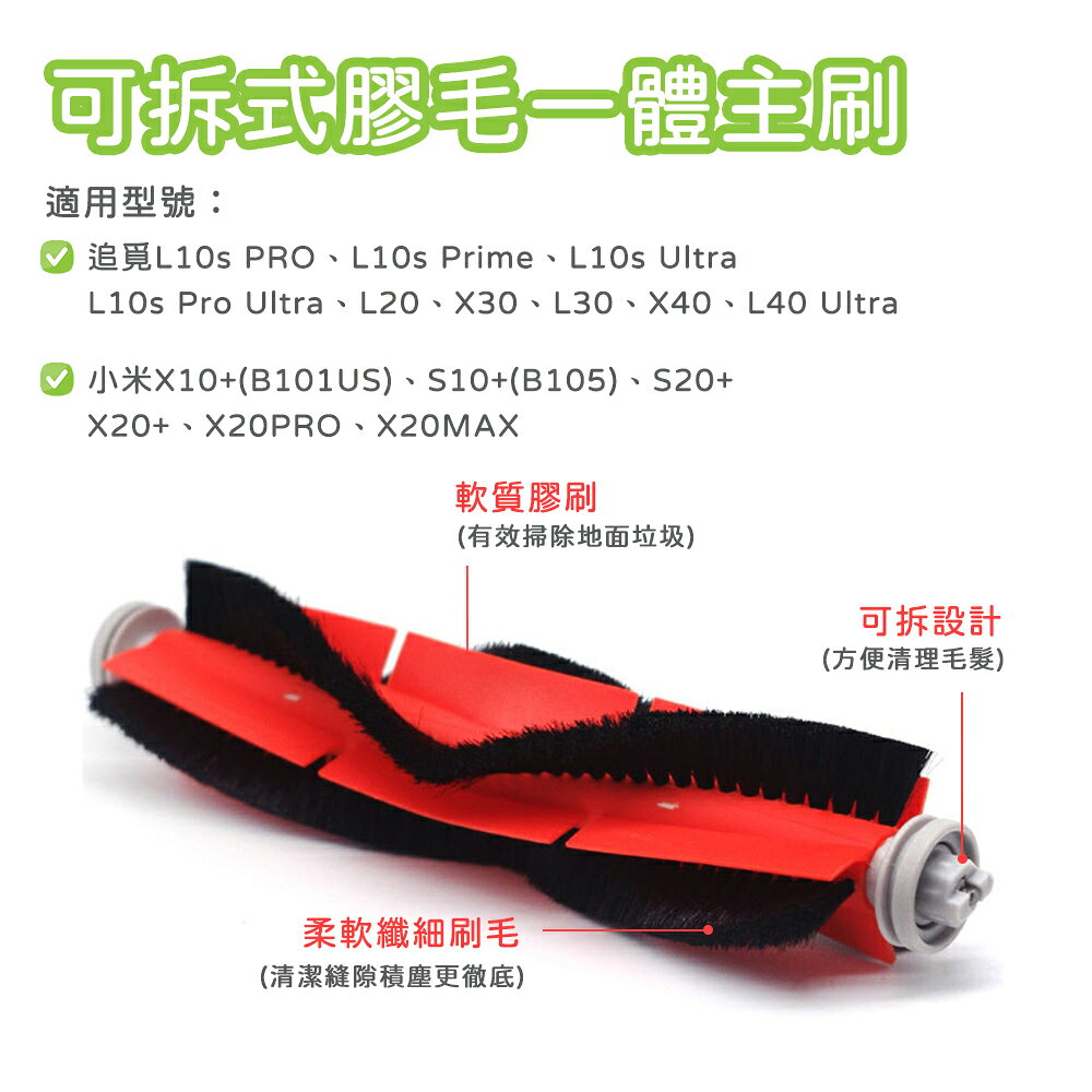 適用 小米 米家全能掃拖機器人 X10+ S10+ 追覓 L10S Prime 配件 濾網 拖布 邊刷 主刷 0
