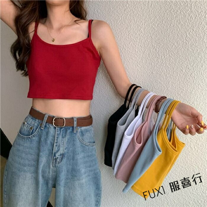 韓系背心女 小可愛 短版背心 修身吊帶背心 細肩帶背心 性感外穿 小心機上衣
