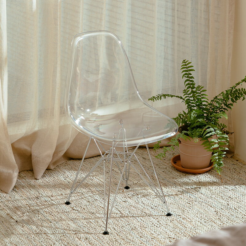 伊姆斯椅 伊姆斯亞克力椅子加厚透明ins靠背凳子塑料水晶餐椅網紅拍照服裝【MJ195005】
