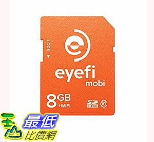 [106美國直購] 存儲卡 Eyefi Mobi 8GB Class 10 Wi-Fi SDHC Card with 90-day Eyefi Cloud Service (Mobi-8)