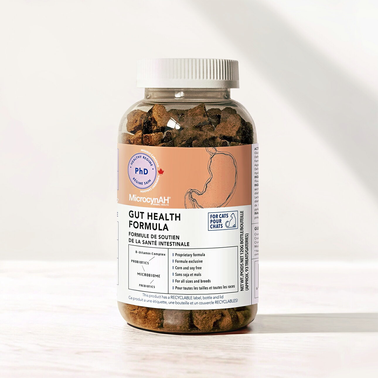 【MicrocynAH 麥高臣】益健腸 腸道保健 貓咪愛吃的零食 消化順暢 益生菌 益生元 調整消化機能 幫助維持腸道菌叢平衡