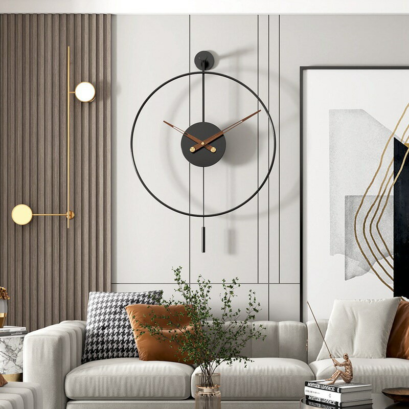 現代輕奢掛鐘網紅簡約時尚鐘表家用北歐個性創意時鐘