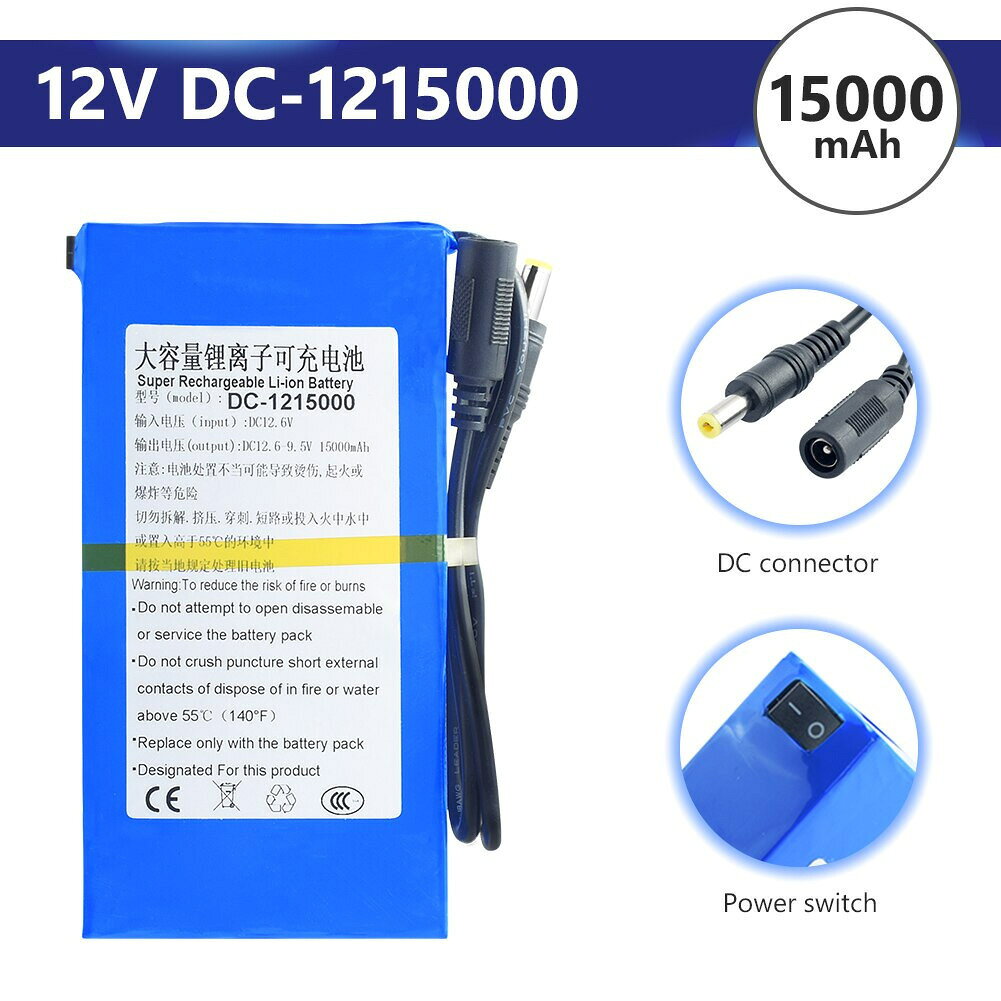 12V聚合物鋰電池15000mshLED太陽能儲能路燈監控電機馬達馬達馬達馬達馬達馬達設備可充電池
